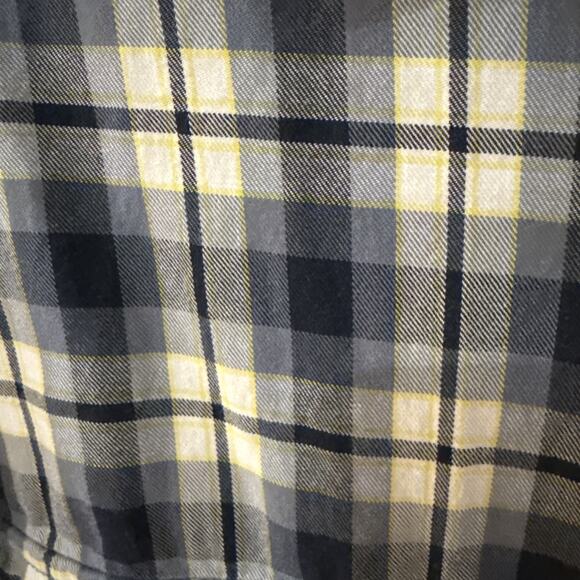 Alesbury Mens Slim Fit Navy Yellow White Plaid Button Down Shirt Extra Large - Picture 3 of 7